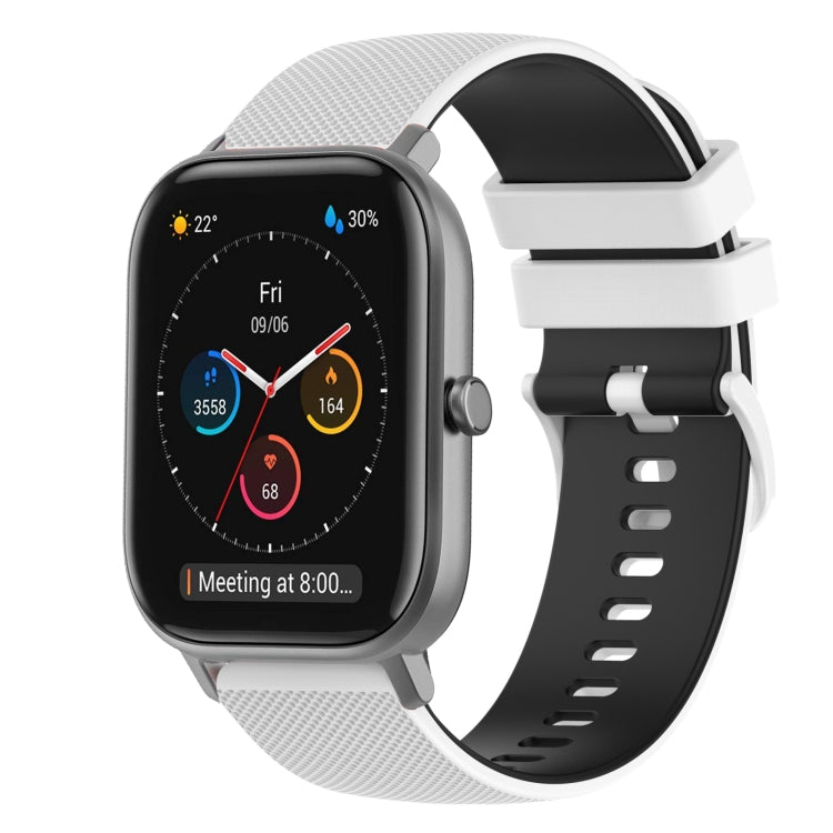 20mm Checkered Two-Color Silicone Watch Band, For Amazfit GTS, For Amazfit BIP