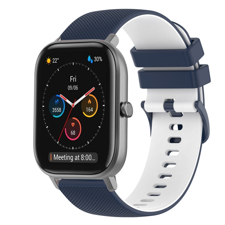 20mm Checkered Two-Color Silicone Watch Band, For Amazfit GTS, For Amazfit BIP