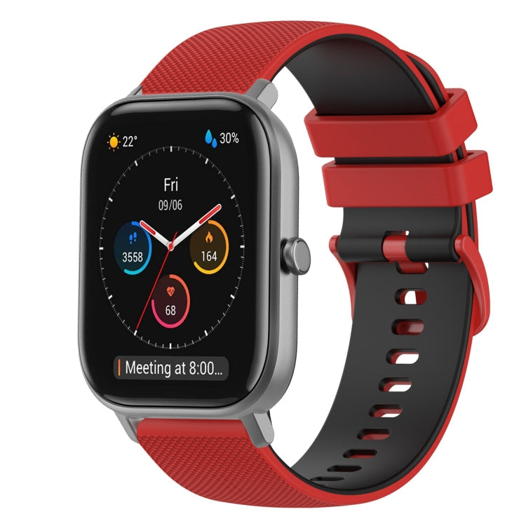 20mm Checkered Two-Color Silicone Watch Band, For Amazfit GTS, For Amazfit BIP