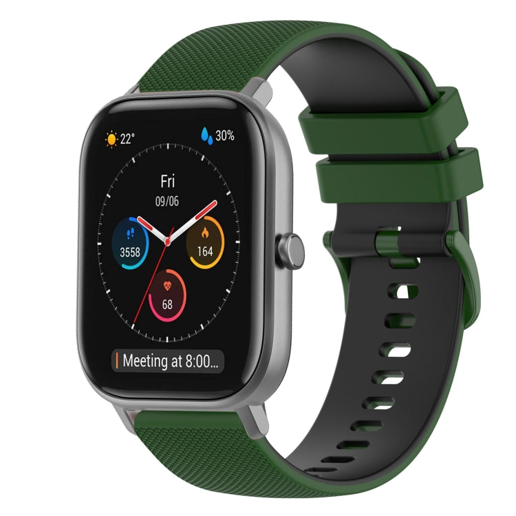 20mm Checkered Two-Color Silicone Watch Band, For Amazfit GTS, For Amazfit BIP