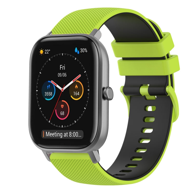 20mm Checkered Two-Color Silicone Watch Band, For Amazfit GTS, For Amazfit BIP