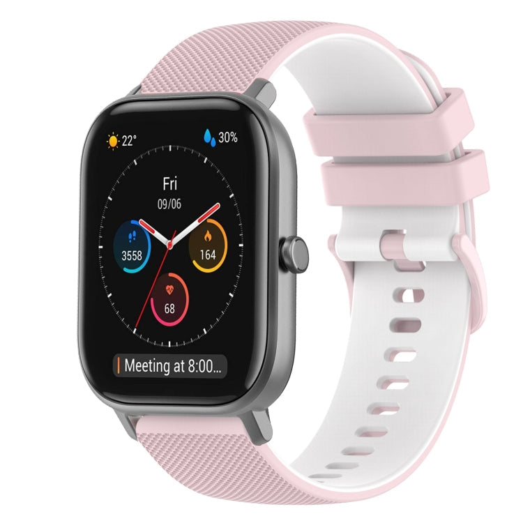 20mm Checkered Two-Color Silicone Watch Band, For Amazfit GTS, For Amazfit BIP