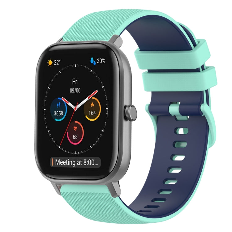 20mm Checkered Two-Color Silicone Watch Band, For Amazfit GTS, For Amazfit BIP