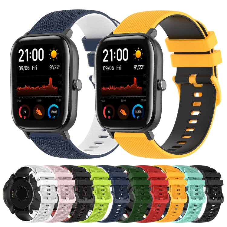 20mm Checkered Two-Color Silicone Watch Band, For Amazfit GTS, For Amazfit BIP