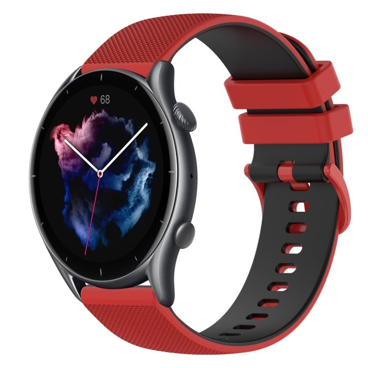 22mm Checkered Two-Color Silicone Watch Band, For Amazfit GTR 3, For Amazfit GTR 3 Pro