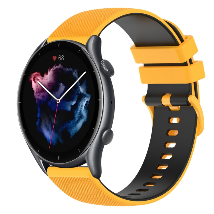 22mm Checkered Two-Color Silicone Watch Band, For Amazfit GTR 3, For Amazfit GTR 3 Pro