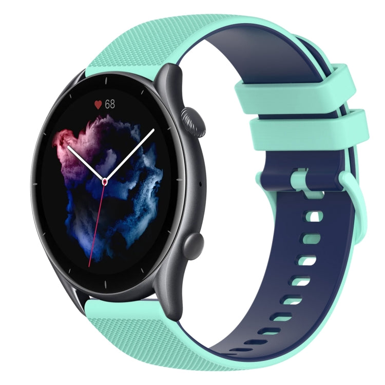 22mm Checkered Two-Color Silicone Watch Band, For Amazfit GTR 3, For Amazfit GTR 3 Pro