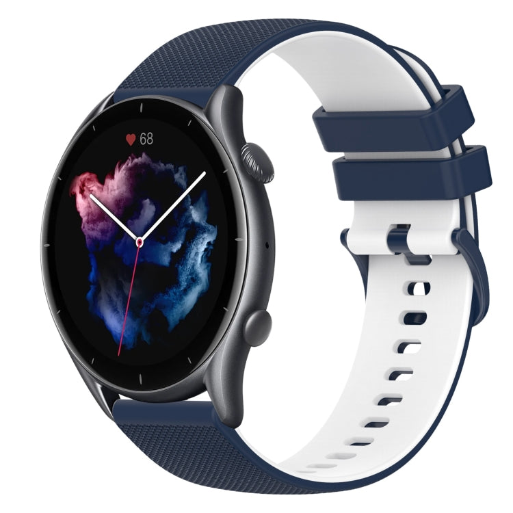 22mm Checkered Two-Color Silicone Watch Band, For Amazfit GTR 3, For Amazfit GTR 3 Pro