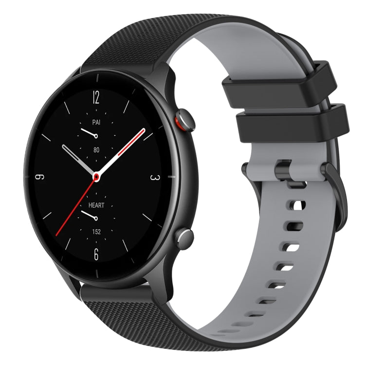22mm Checkered Two-Color Silicone Watch Band, For Amazfit GTR 2e, For Amazfit GTR 2