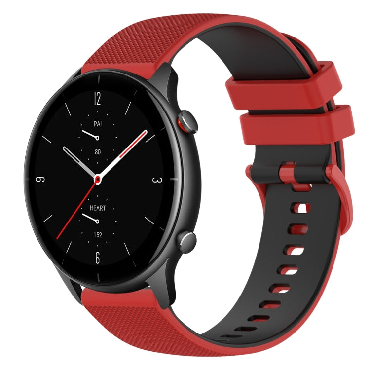 22mm Checkered Two-Color Silicone Watch Band, For Amazfit GTR 2e, For Amazfit GTR 2