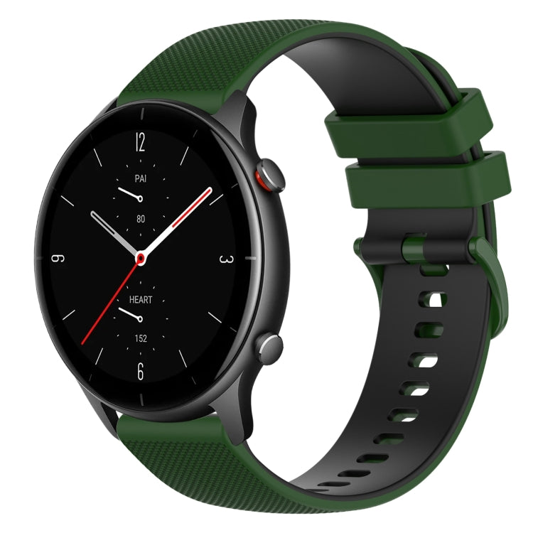 22mm Checkered Two-Color Silicone Watch Band, For Amazfit GTR 2e, For Amazfit GTR 2