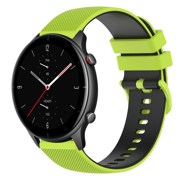 22mm Checkered Two-Color Silicone Watch Band, For Amazfit GTR 2e, For Amazfit GTR 2