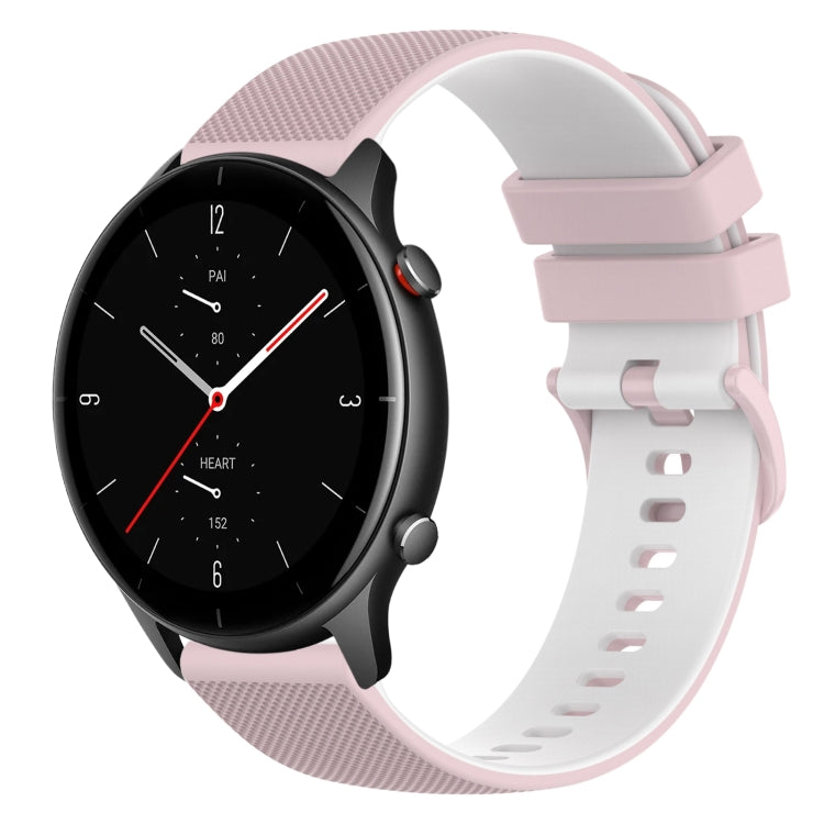 22mm Checkered Two-Color Silicone Watch Band, For Amazfit GTR 2e, For Amazfit GTR 2