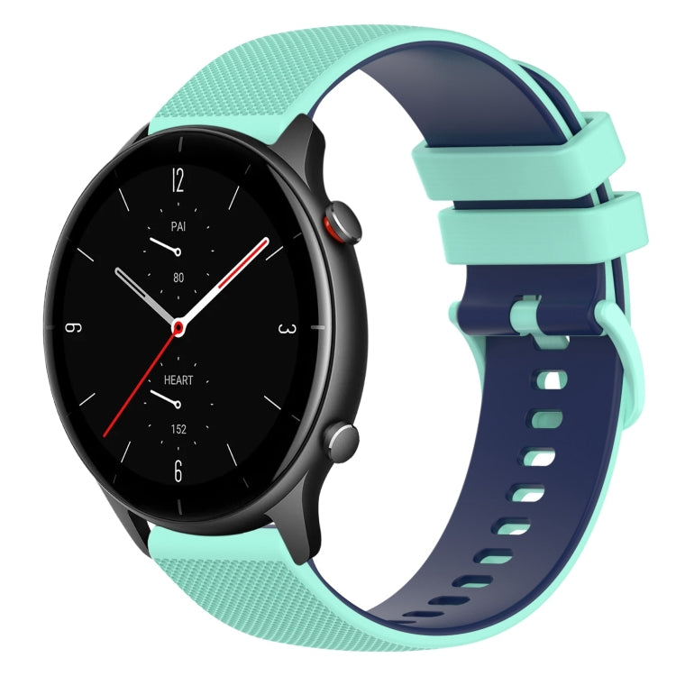 22mm Checkered Two-Color Silicone Watch Band, For Amazfit GTR 2e, For Amazfit GTR 2