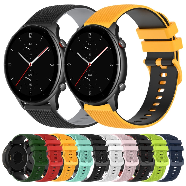22mm Checkered Two-Color Silicone Watch Band, For Amazfit GTR 2e, For Amazfit GTR 2