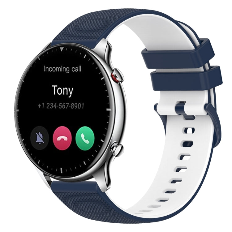 22mm Checkered Two-Color Silicone Watch Band, For Amazfit GTR 2e, For Amazfit GTR 2