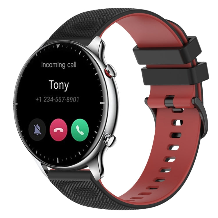 22mm Checkered Two-Color Silicone Watch Band, For Amazfit GTR 2e, For Amazfit GTR 2