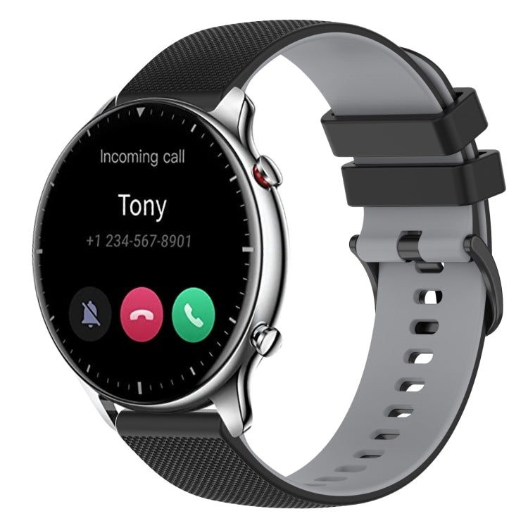22mm Checkered Two-Color Silicone Watch Band, For Amazfit GTR 2e, For Amazfit GTR 2