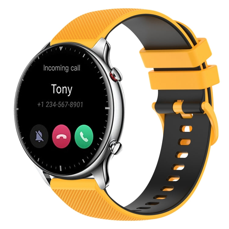 22mm Checkered Two-Color Silicone Watch Band, For Amazfit GTR 2e, For Amazfit GTR 2