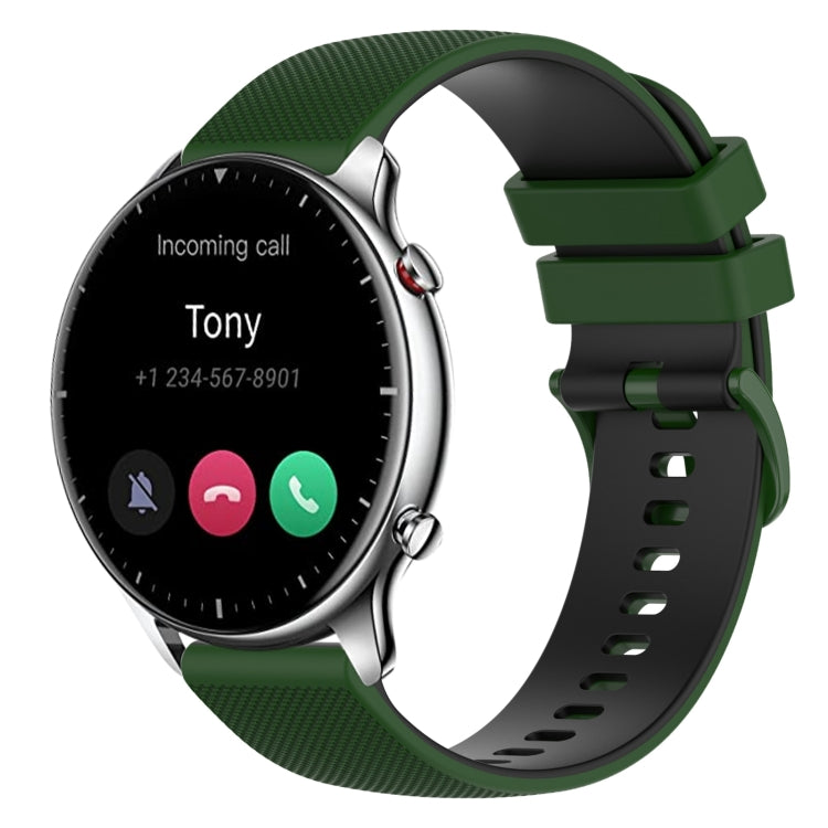 22mm Checkered Two-Color Silicone Watch Band, For Amazfit GTR 2e, For Amazfit GTR 2