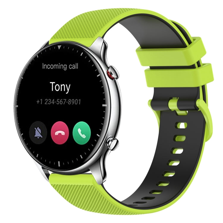 22mm Checkered Two-Color Silicone Watch Band, For Amazfit GTR 2e, For Amazfit GTR 2