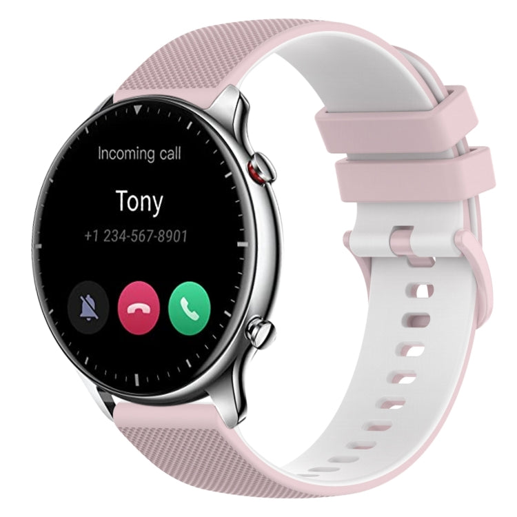 22mm Checkered Two-Color Silicone Watch Band, For Amazfit GTR 2e, For Amazfit GTR 2