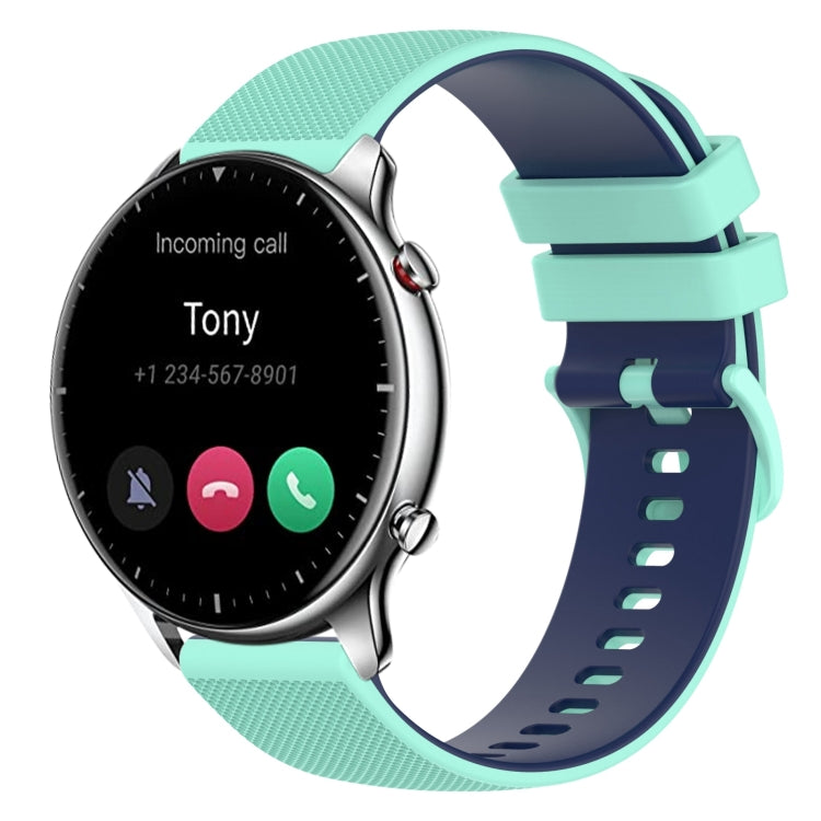 22mm Checkered Two-Color Silicone Watch Band, For Amazfit GTR 2e, For Amazfit GTR 2