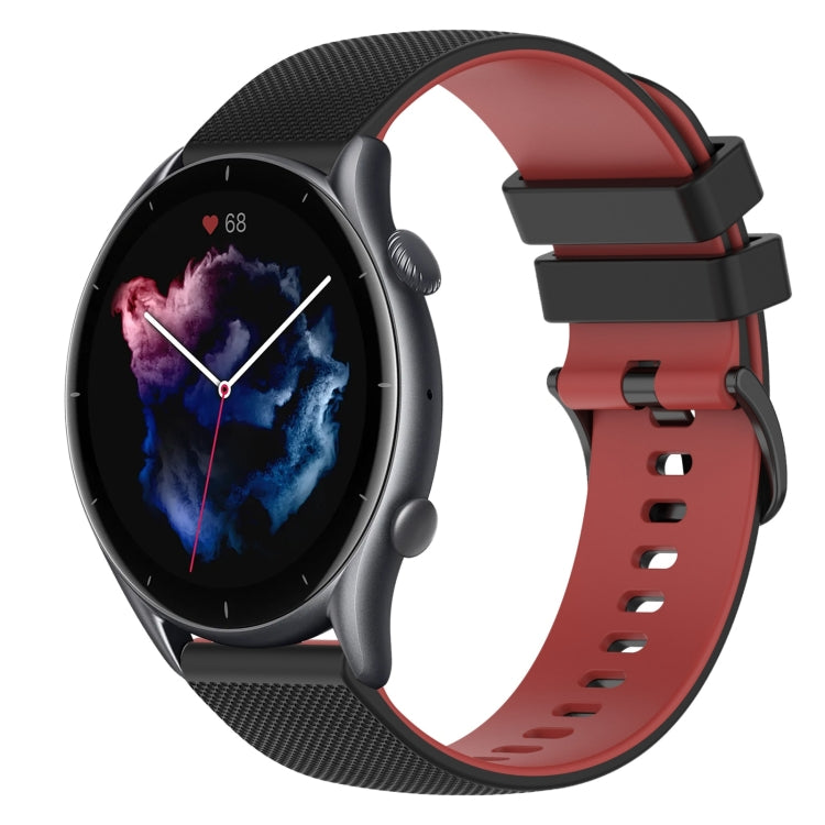 22mm Checkered Two-Color Silicone Watch Band, For Amazfit 3, For Amazfit GTR 47mm