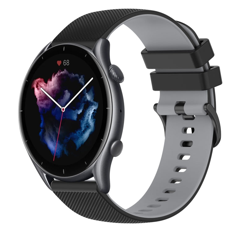 22mm Checkered Two-Color Silicone Watch Band, For Amazfit 3, For Amazfit GTR 47mm