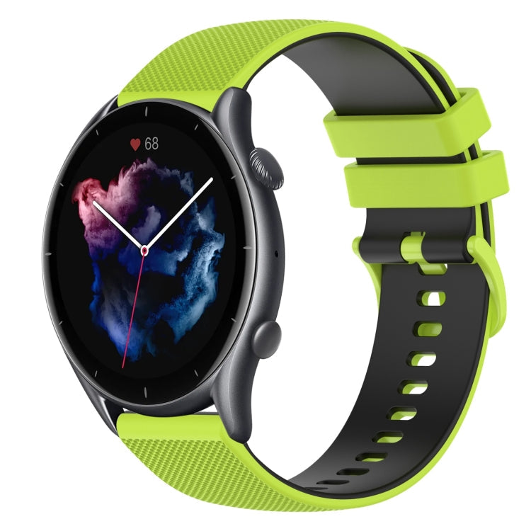 22mm Checkered Two-Color Silicone Watch Band, For Amazfit 3, For Amazfit GTR 47mm