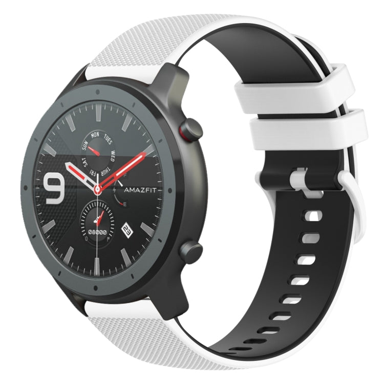 22mm Checkered Two-Color Silicone Watch Band, For Amazfit 3, For Amazfit GTR 47mm