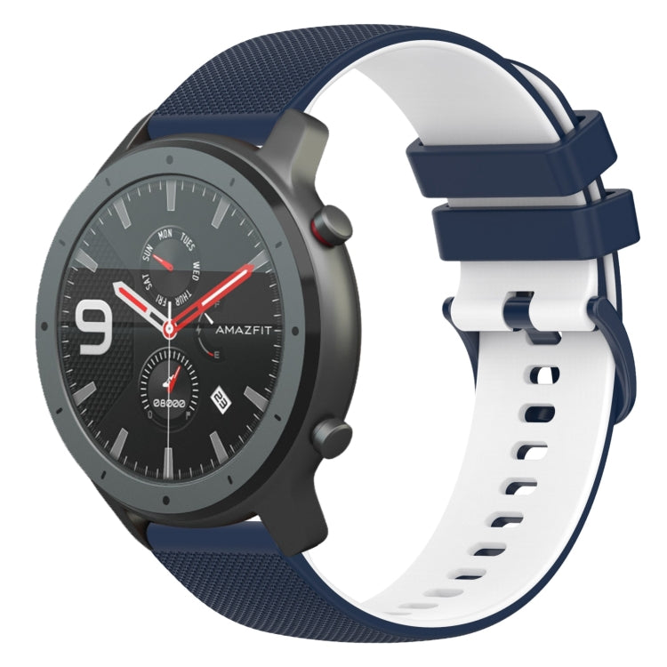 22mm Checkered Two-Color Silicone Watch Band, For Amazfit 3, For Amazfit GTR 47mm