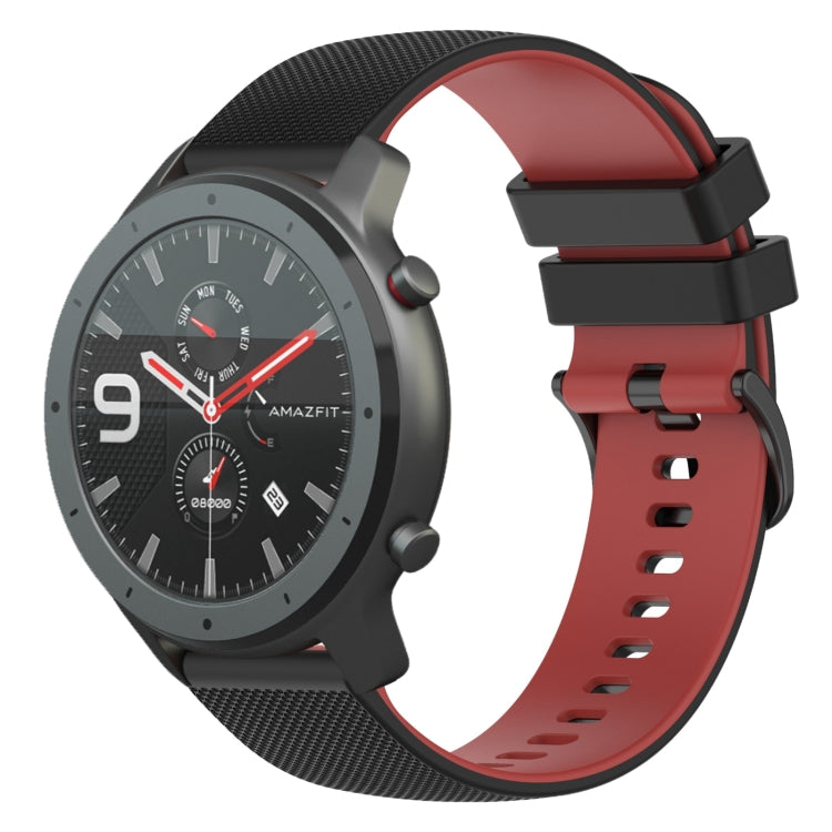 22mm Checkered Two-Color Silicone Watch Band, For Amazfit 3, For Amazfit GTR 47mm