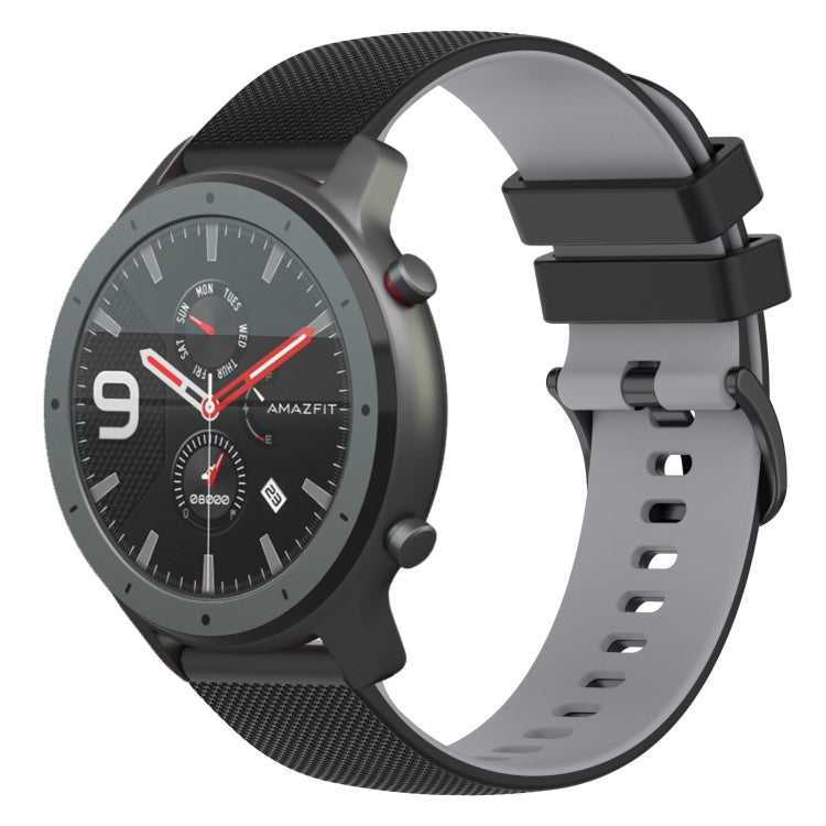 22mm Checkered Two-Color Silicone Watch Band, For Amazfit 3, For Amazfit GTR 47mm