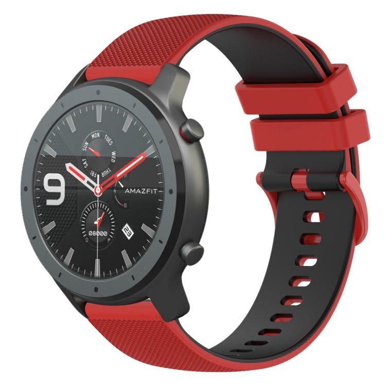 22mm Checkered Two-Color Silicone Watch Band, For Amazfit 3, For Amazfit GTR 47mm