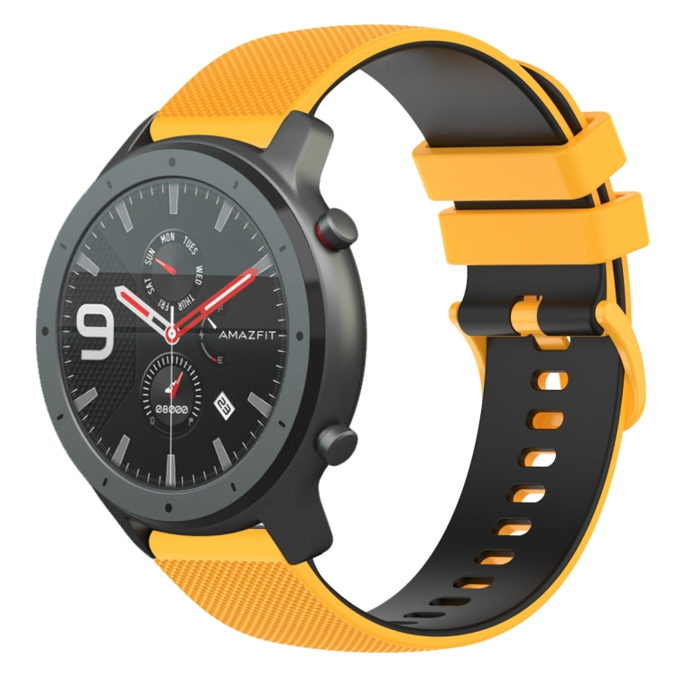 22mm Checkered Two-Color Silicone Watch Band, For Amazfit 3, For Amazfit GTR 47mm