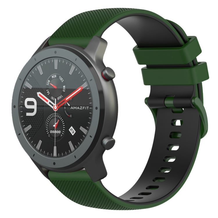 22mm Checkered Two-Color Silicone Watch Band, For Amazfit 3, For Amazfit GTR 47mm