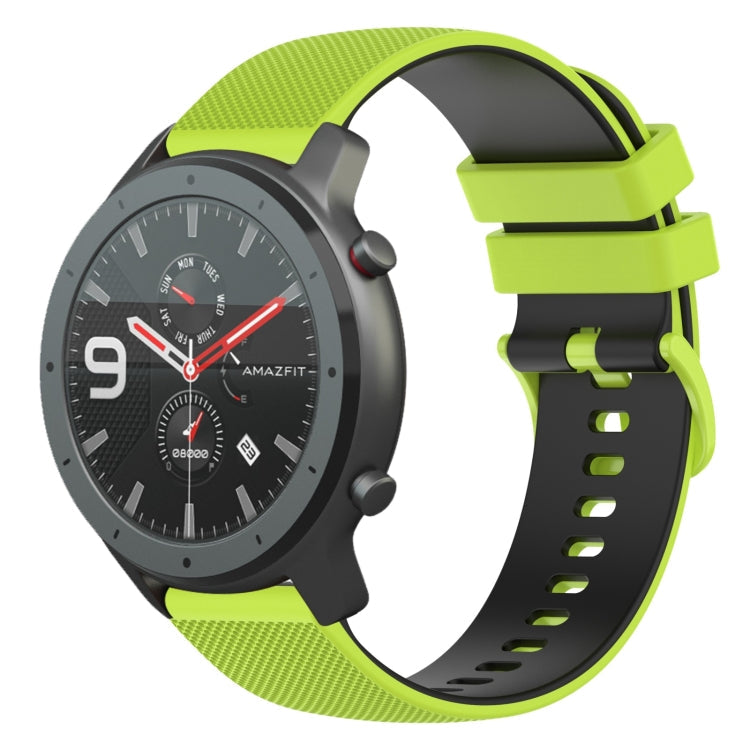 22mm Checkered Two-Color Silicone Watch Band, For Amazfit 3, For Amazfit GTR 47mm