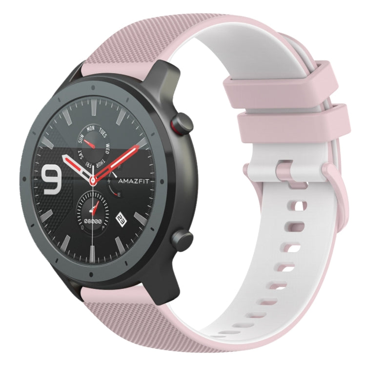 22mm Checkered Two-Color Silicone Watch Band, For Amazfit 3, For Amazfit GTR 47mm