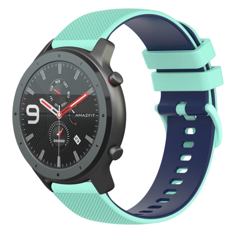 22mm Checkered Two-Color Silicone Watch Band, For Amazfit 3, For Amazfit GTR 47mm
