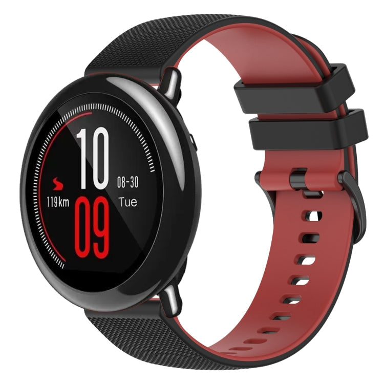 22mm Checkered Two-Color Silicone Watch Band, For Amazfit Pace, For Amazfit Stratos