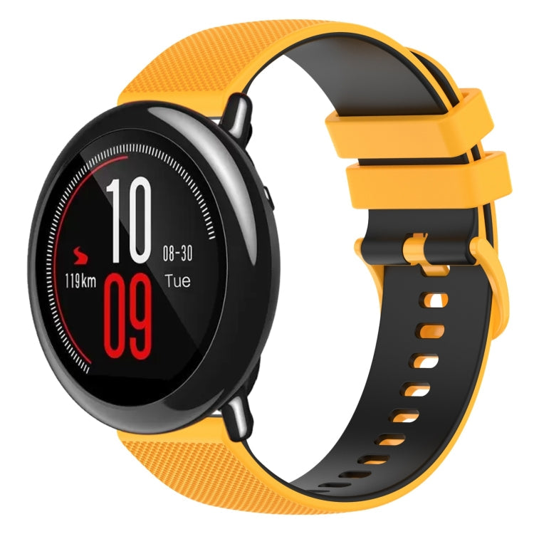 22mm Checkered Two-Color Silicone Watch Band, For Amazfit Pace, For Amazfit Stratos