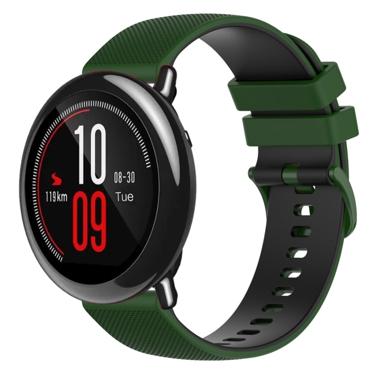 22mm Checkered Two-Color Silicone Watch Band, For Amazfit Pace, For Amazfit Stratos