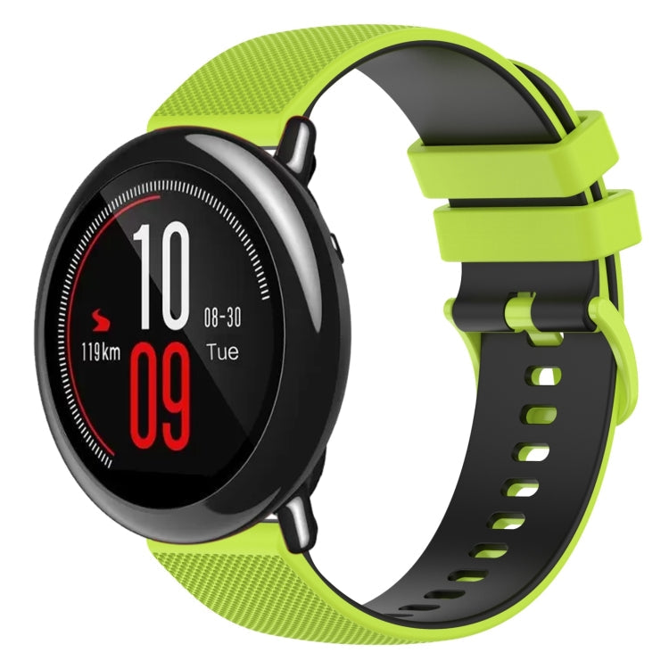 22mm Checkered Two-Color Silicone Watch Band, For Amazfit Pace, For Amazfit Stratos