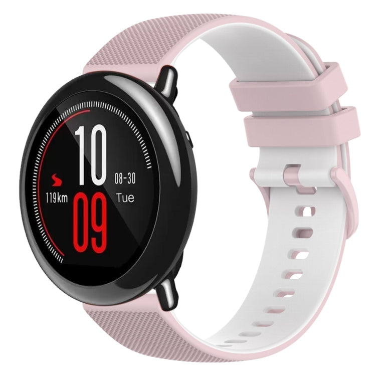 22mm Checkered Two-Color Silicone Watch Band, For Amazfit Pace, For Amazfit Stratos
