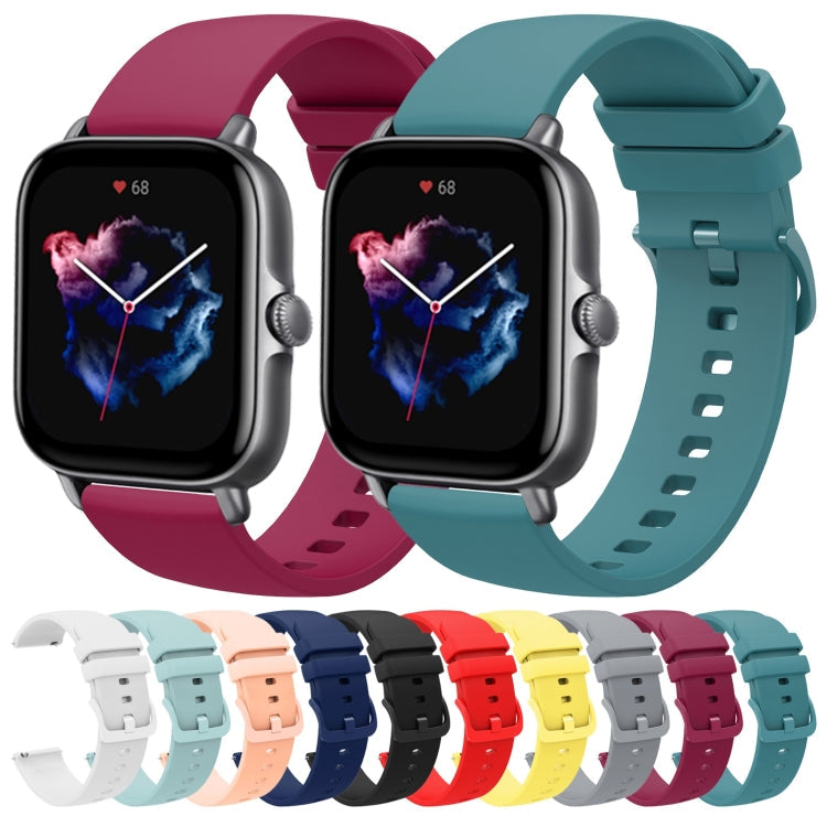 20mm Solid Color Soft Silicone Watch Band, For Amazfit GTS 3, For Amazfit GTS 2E