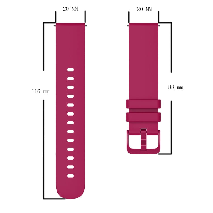 20mm Solid Color Soft Silicone Watch Band, For Amazfit GTS 3, For Amazfit GTS 2E