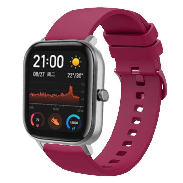 20mm Solid Color Soft Silicone Watch Band, For Amazfit GTS, For Amazfit BIP