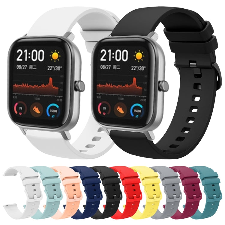 20mm Solid Color Soft Silicone Watch Band, For Amazfit GTS, For Amazfit BIP