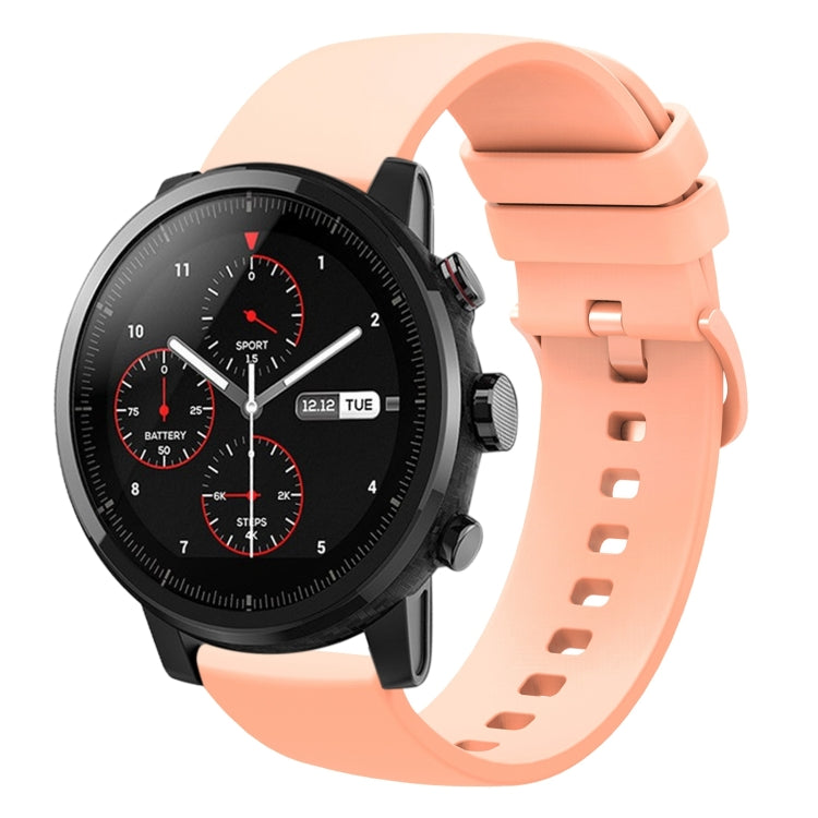 22mm Solid Color Soft Silicone Watch Band, For Amazfit 2 Stratos